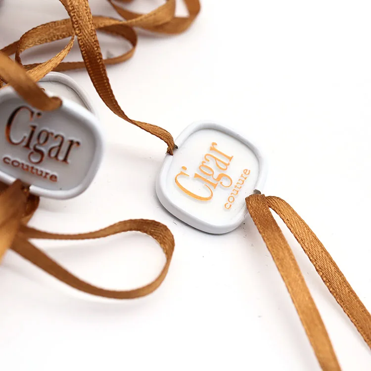 Custom wholesale string Aluminum shell hangtag  logo beads string rope for cargo hanging identification fasteners