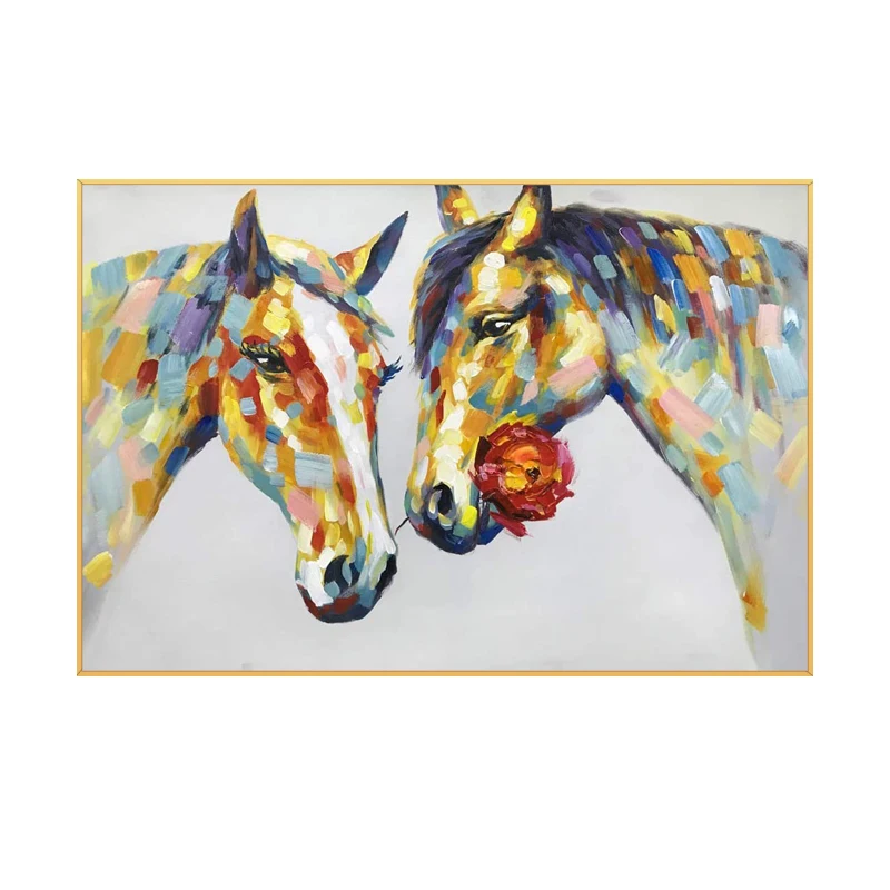 wall canvas art hand painted abstract colorful horse oil paintings painting
