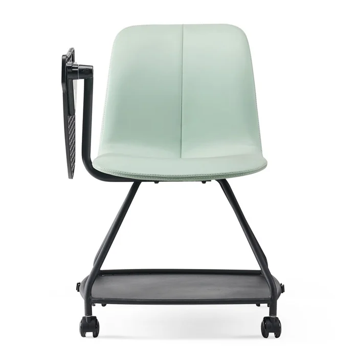 pu leather upholstery office and school conference meeting training room chair with wheel and writing pad