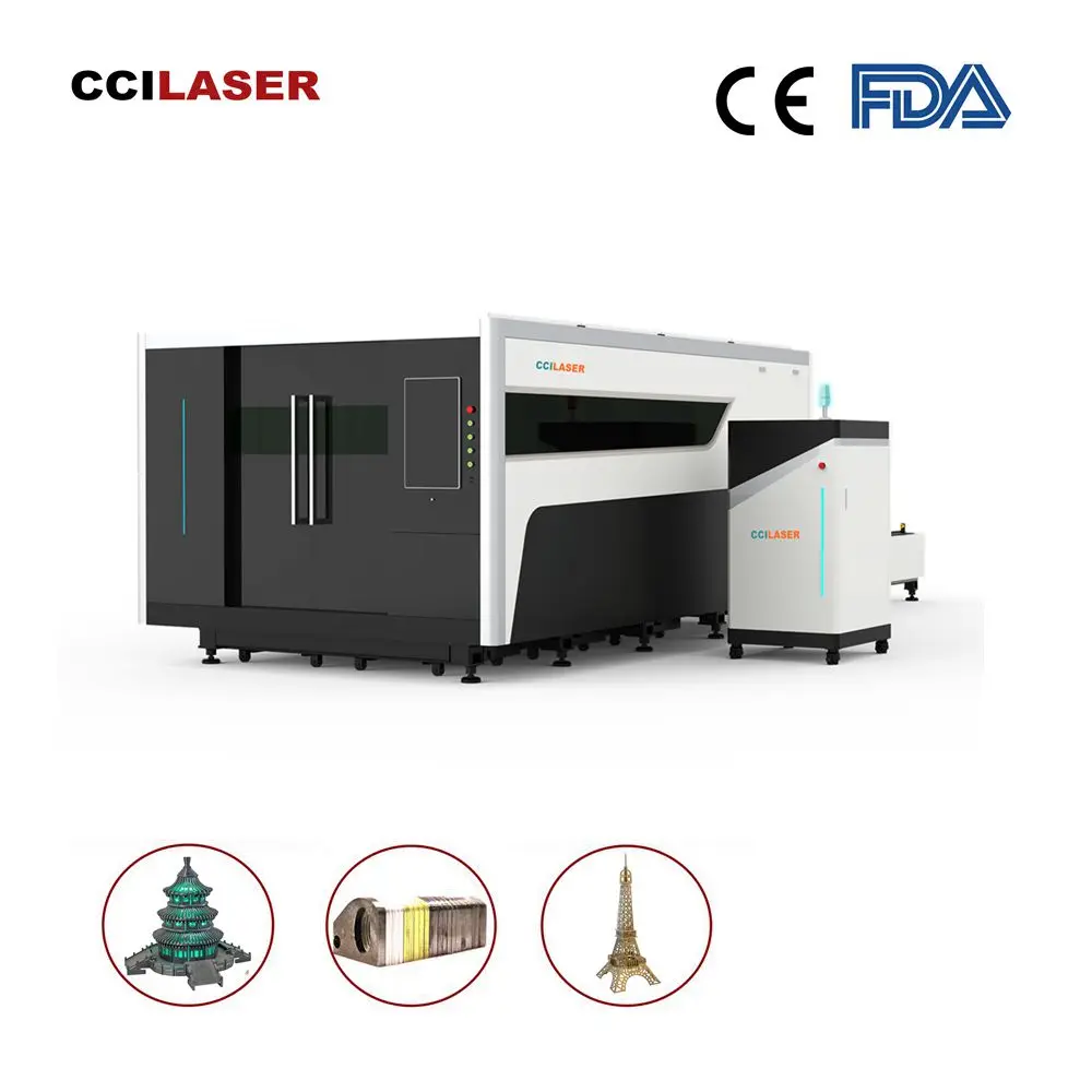 CCILASER H industrial 12kw fiber steel aluminium laser cutting machines 12000w metal iron 50mm thickness manufacturers in China