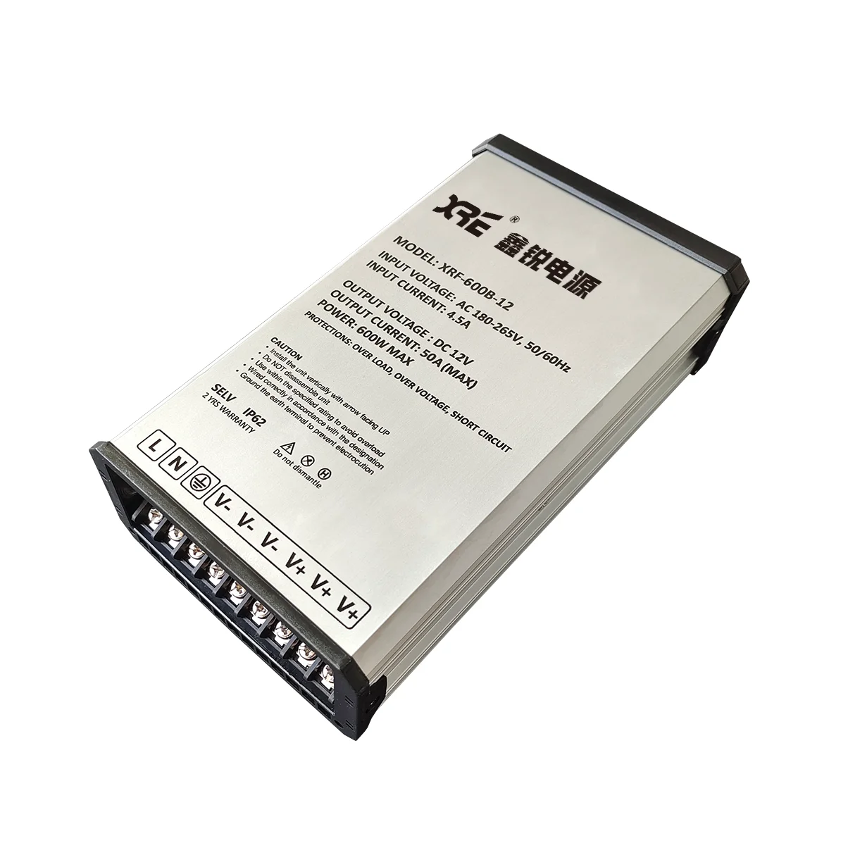 XRF-600B-12 Outdoor LED switching IP62 600W 50A 12V ac to dc LED driver for sign economic 600w rainproof power supply