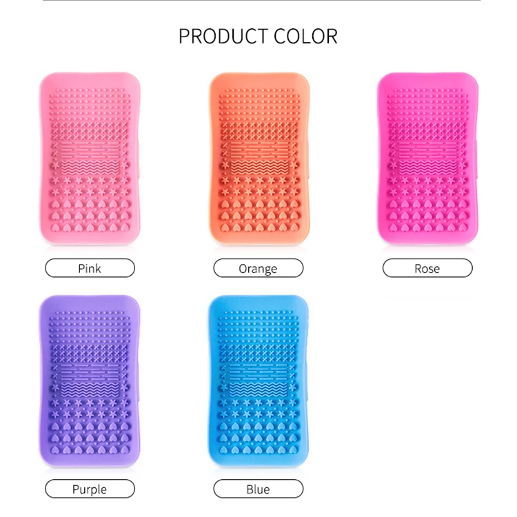 
Wholesale Makeup Tools Popular Beauty Cosmetic Pad Washing Scrubber Silicone Makeup Brush Cleaner Mat 