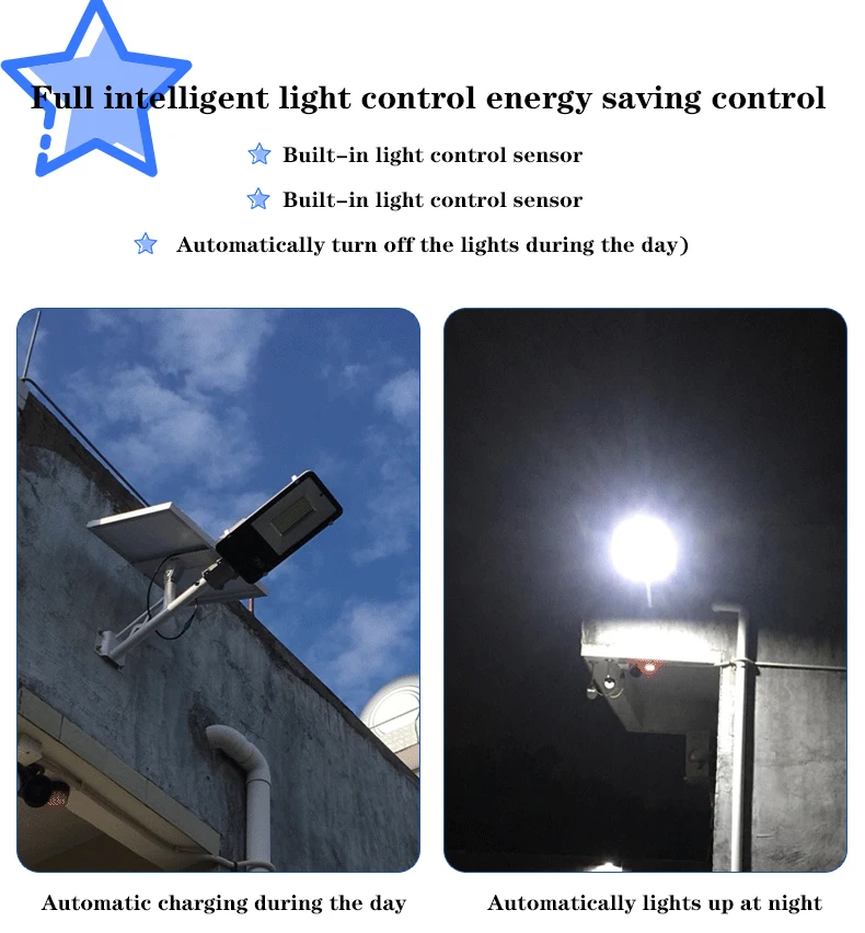 Commercial outdoor engineering smart landscape led cell powered solar street light with polycrystalline silicon solar panels