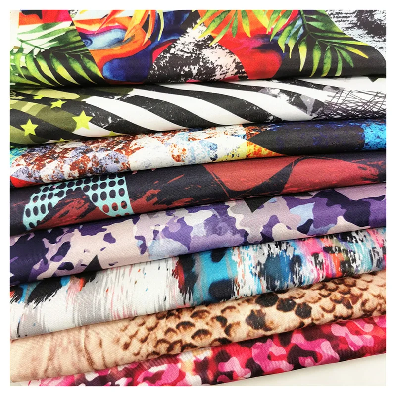 custom design printing 190T polyester pongee fabric for garment/lining