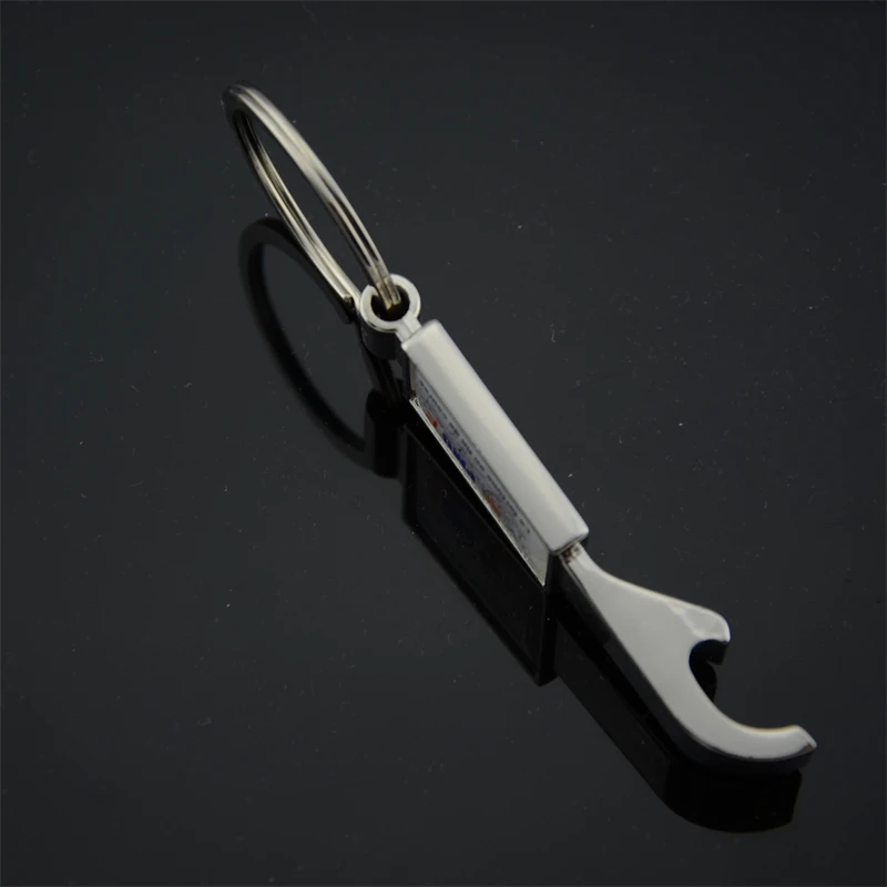custom metal bottle opener keychain with epoxy logo