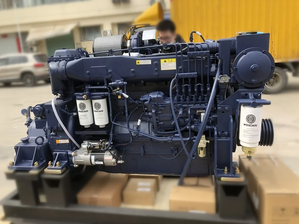  176kw/1500 об/мин с водяным охлаждением 6 цилиндров Weichai Wd10 серии морской дизельный двигатель
