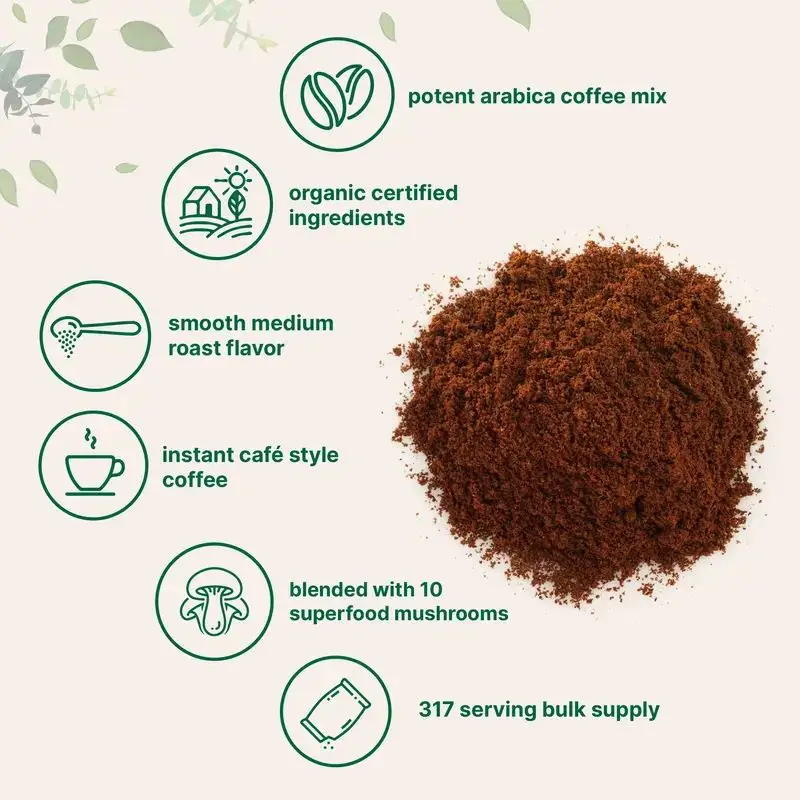 OEM Hot Selling Direct Factory Supplement Manufacturer Mushroom Coffee Powder for Men and Women, Support Label Customization