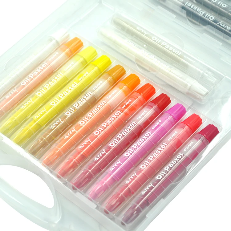 24 COLORS twist-able oil pastels in pp box with strong coverage