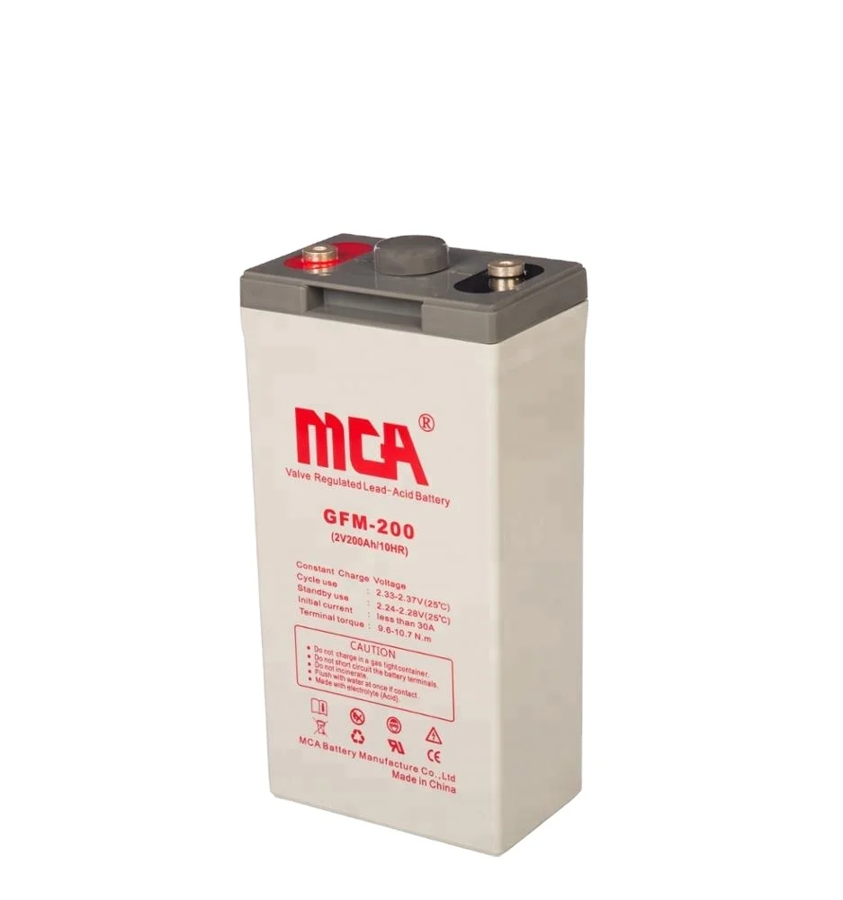 Производитель свинцово-кислотных батарей 2 в 200 ач для системы электропередачи