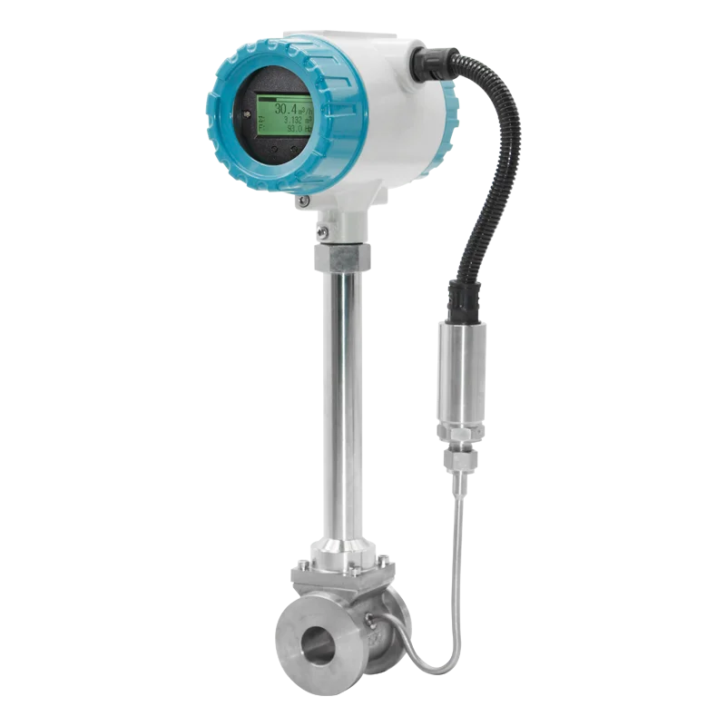 Atex Certificate steam vortex co2 gas flow meter digital totalizer 4-20ma vortex flow meter