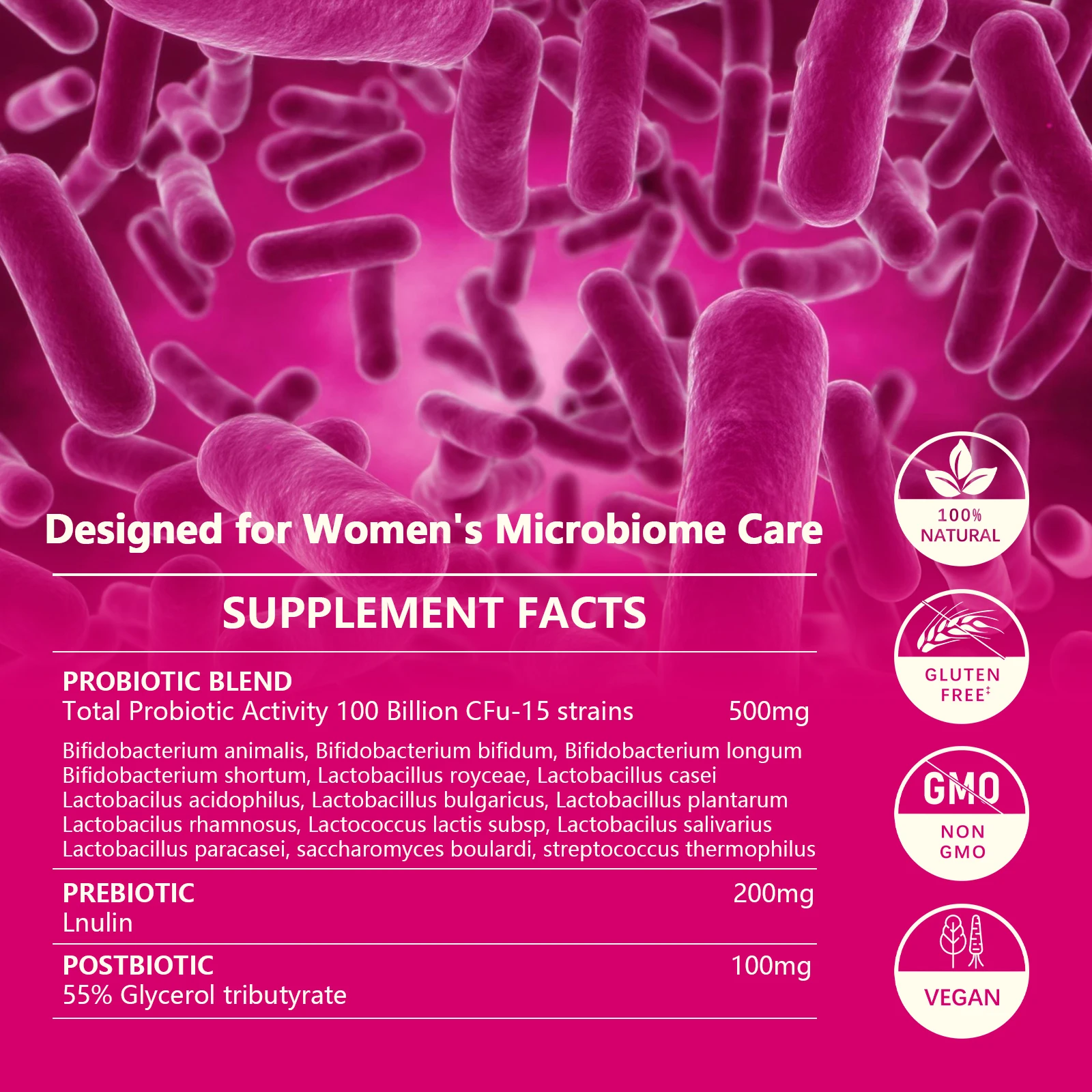 Private Label Natural Supplement Probiotic for Woman in Capsules Supplements with Probiotic