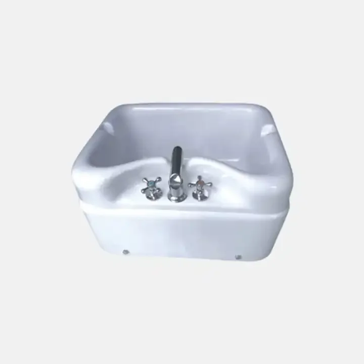 Modern Portable Fiberglass Foot Spa Basin Custom Good Quality Hot Sale White Acrylic Salon Soaking Pedicure Wash Basin