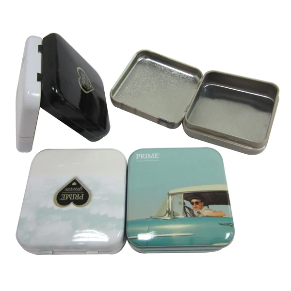 Mini mints rectangular shape tin can with hinged