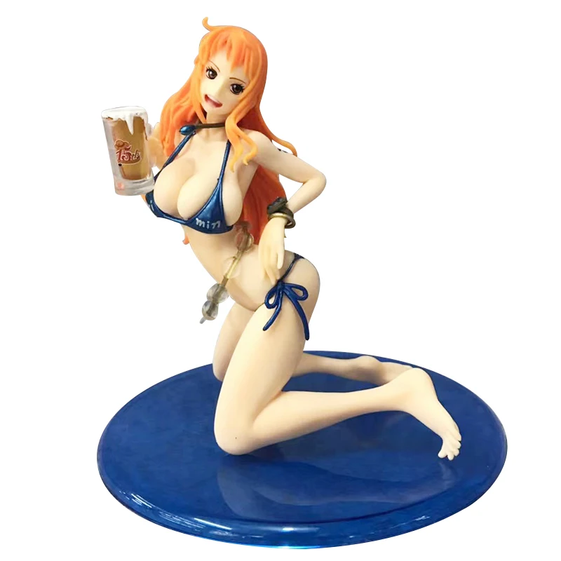 One Piece Figurine Cartoon Girl Figurine Nami PVC Action figure Collectible Model Toys Anime Summer Swimwear comic action figure