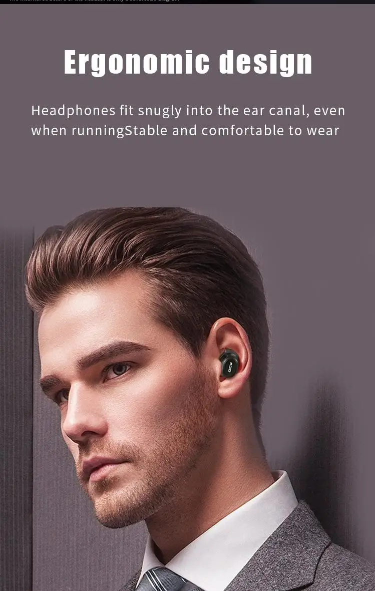 for QCY T9S waterproof IPX-4 TWS in-ear Headset Earbuds noise cancelling wireless earphone with LED, stereo