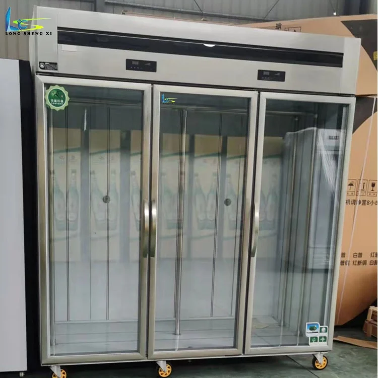 Stainless Steel glass Meat Hanging refrigerator Glass Meat Rack Fridge meat pork beef hanging refrigerated With Free Hook