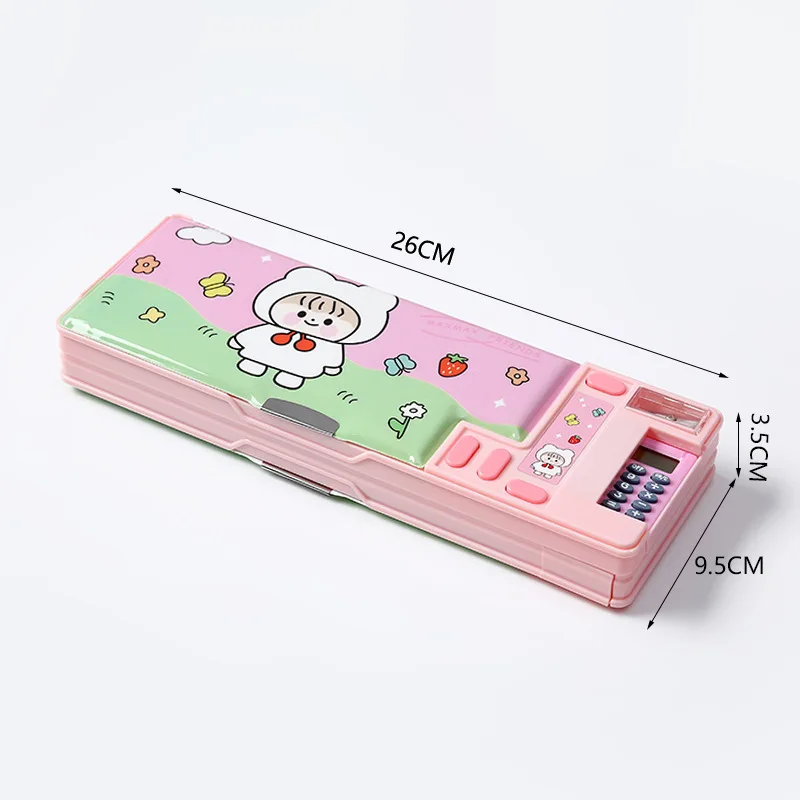DL5 Plastic multi function magnetic kids pencil box smart stationary box school kids pencil case for kids girls