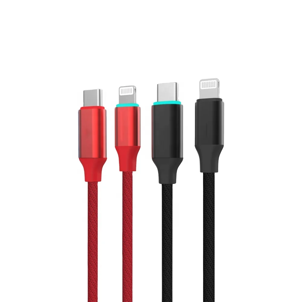 
Usb C To Lightning Cable Custom 0.3M1.2M2M Braided Usb 2.0 Black Silver Red Blue Fast Charging Cable For Lightning 