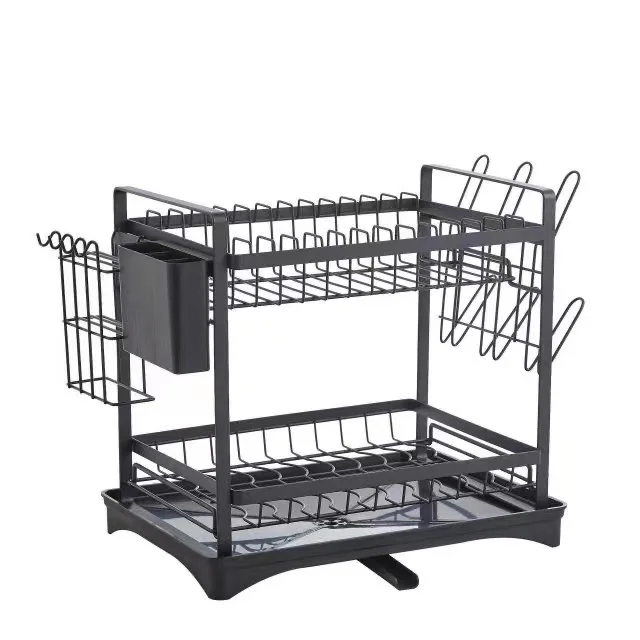 Metal Iron Dish Draining Rack Kitchen Organizer