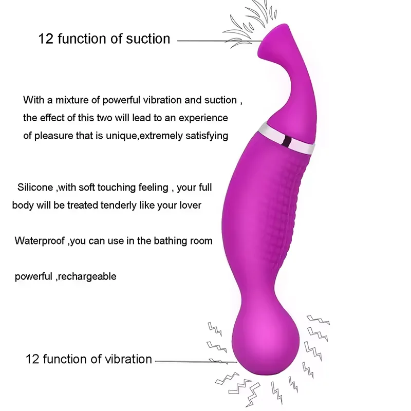 Mini Hip pocampu 12 Vibration Modes USB Charging Nipple Sucking Clitoral Stimulator Vibrators for Women Masturbation AV Wand