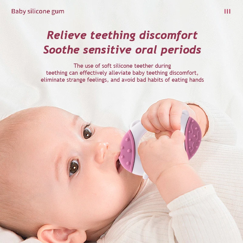 Baby Teething Toy Silicone Teething Mitten for Babies Over 3 Months Anti Dropping Wrist Hand for Sucking Needs, BPA Free