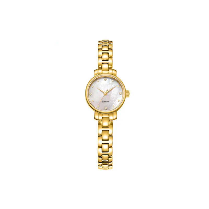 Small Wrist pearl Dial  Gold Luxury Bracelet Alloy Watches Ladies