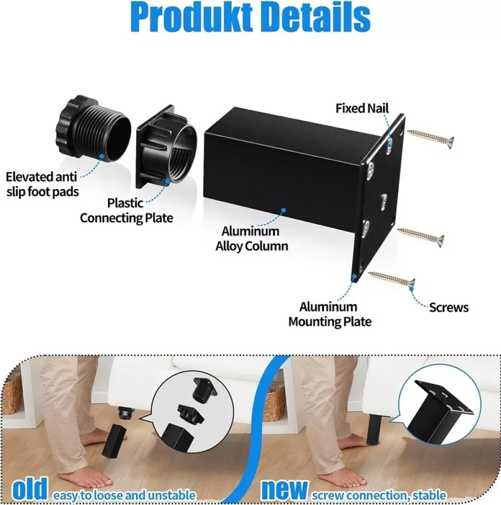 Adjustable Metal Furniture Legs Modern Replacement Feet For Bed Sofa Cabinet