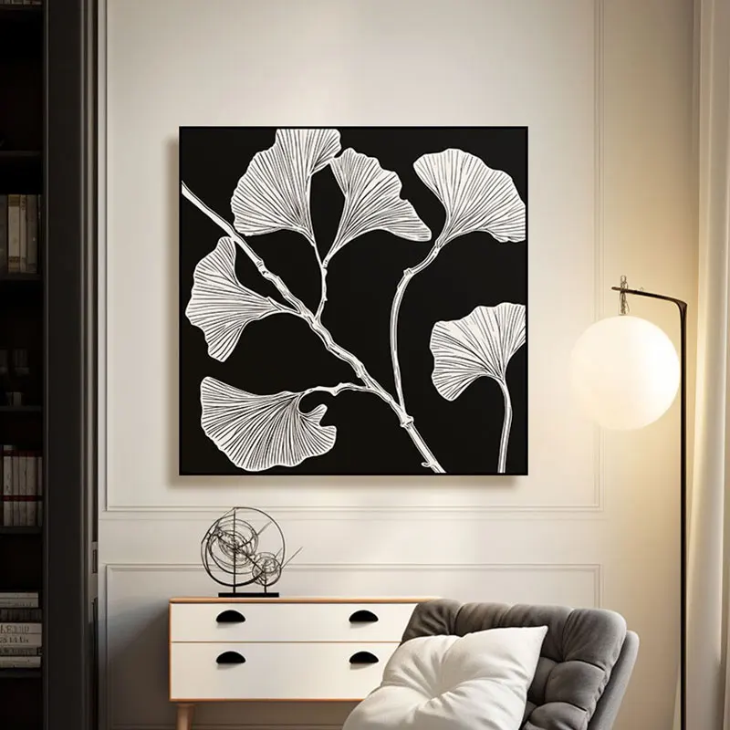 Modern Minimalist Black And White Art Decoration Painting  For Living Room