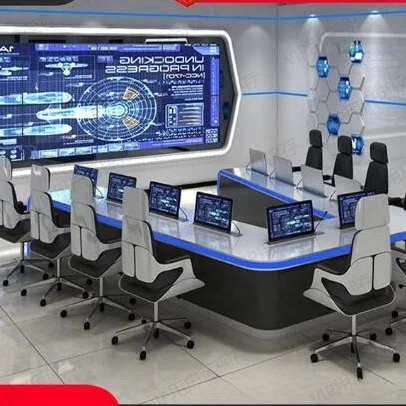 Раскрашенная U-образная командная центральная консоль Многофункциональная лестница стол для переговоров офисная мебель Современная панель