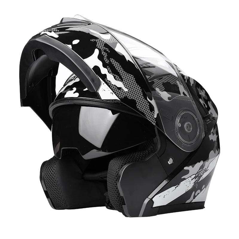 DFG dot   Flip Up Helmet With Dual Visor