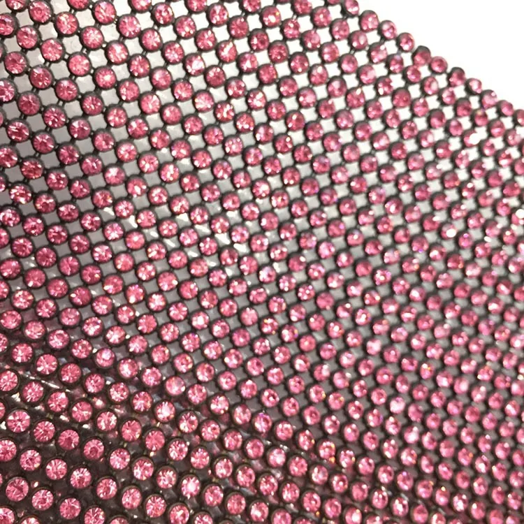 Factory Price Gold Metallic Bead Aluminum mesh round mesh Sequin Crystal rhinestone fabric metal net Women for crop top