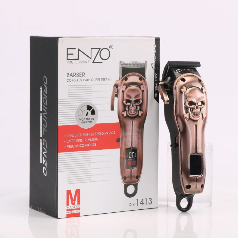 ENZO EN-1413 Professional Men Cordless Hair Clipper Machine Trimmer Baldheaded Hair Clipper Zero Gapped Detail Beard Shaver
