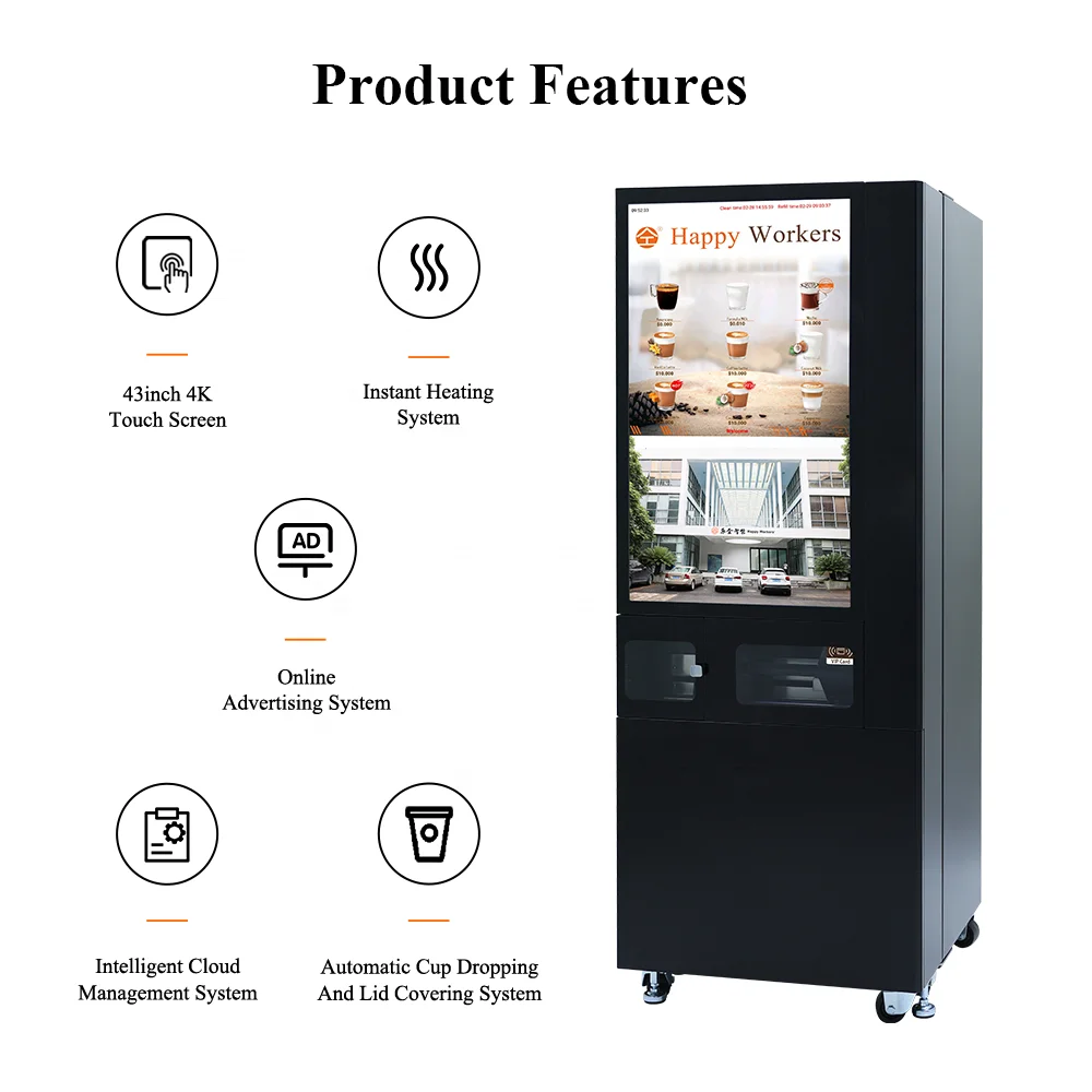 China Price of Card Operated Coffee Vending Machine With Touch Screen