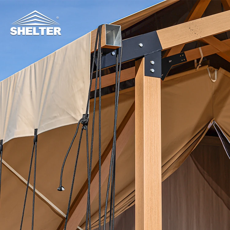 5mx8m Outdoor Modular Resort Camping Tent Ready Made Canvas Lodge Frame Tents House Safari Lodge Tent