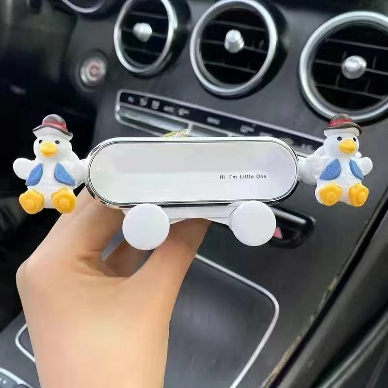 Car mobile phone holder, car air outlet, gravity, cute cartoon navigation stand
