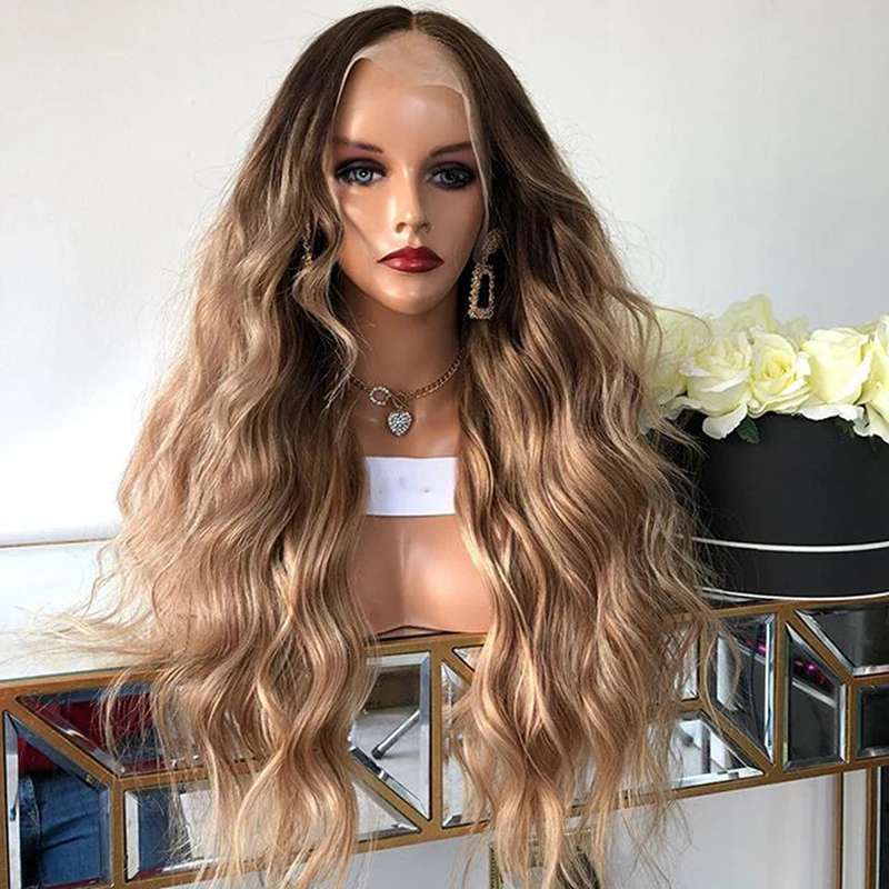 
Wholesale 13X6 Lace Frontal Human Hair Wigs Pre-Plucked 4/Brown Color Brazilian Virgin Hair Natural Wave Lace Wig For Woman 