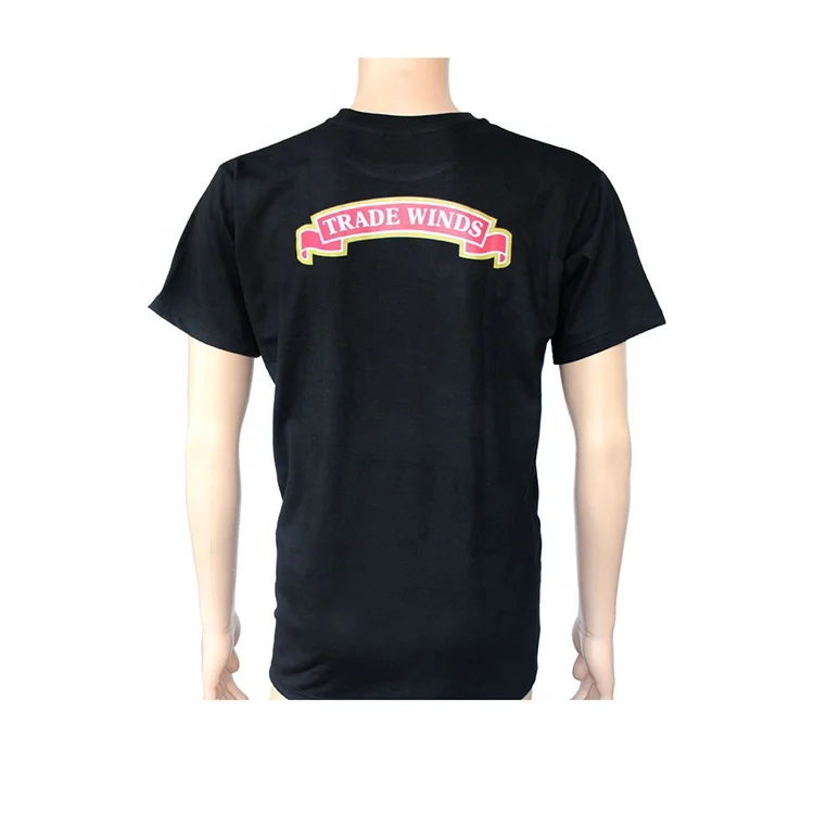custom bulk cheap black cotton heat transfer printing promotional tshirts