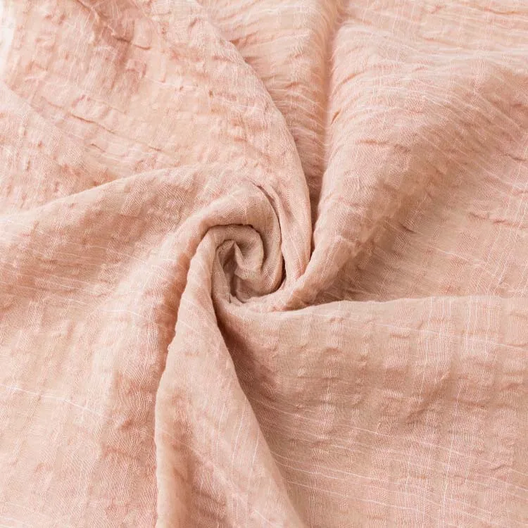 Organic Home Textile Curtain Hot Sale 55 Ramie 45 Linen Dress Cotton Weight Material Yarn Plaid Jacquard Cotton Ramie Fabric