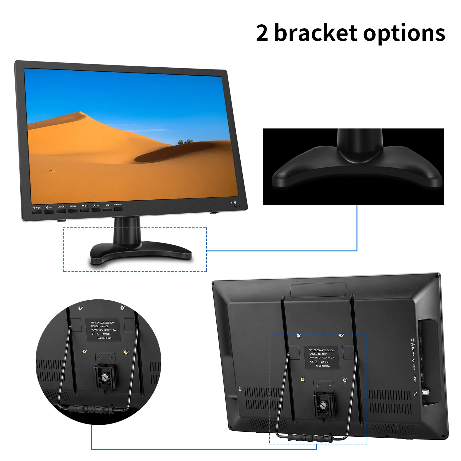 17 inches  Digital Flat Screen Tv  LED Televisions Digital  ATSC DVB-T2 Mini Tv Portable