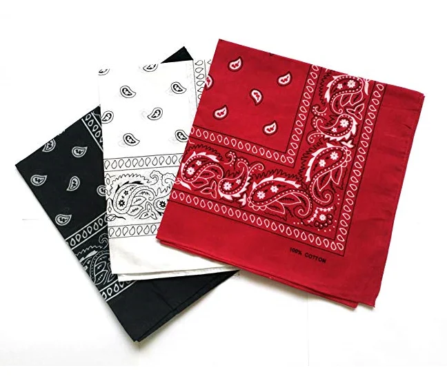Wholesale 100% cotton paisley bandana  hip hop cotton bandana cotton printed scarf