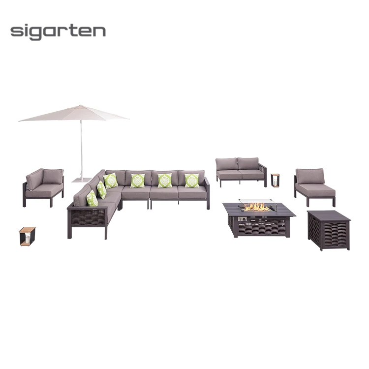 Wholesale Price Nordic Style Grey Outdoor Corner Sofa Patio Sofa  lounge furniture