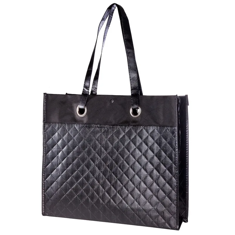 
Promotional custom metallic laminated non woven bag fabric reusable shopping bag 