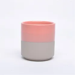 Elegance iridescent color wedding ceramic jars candle vessels ceramic candle holder empety candle canister with lid
