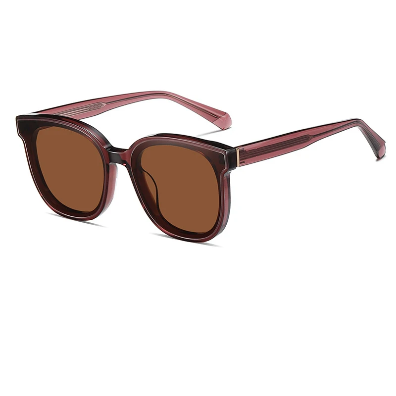 Top Fashion Cycling Polarized Lens Handmade Acetate Frames Round Mirror Sunglasses Logo