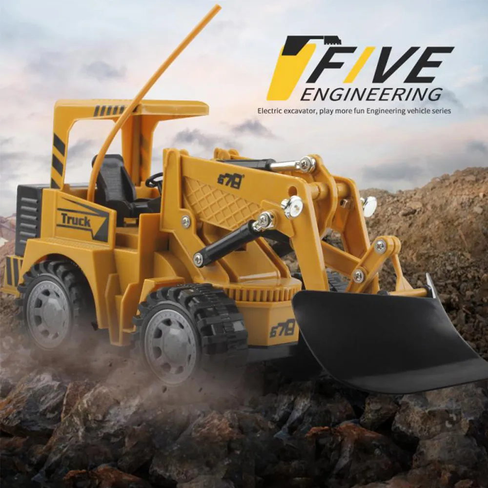 1/24 5CH Radio Control RC Bulldozer Truck RC Engineering Construction Vehicle Truck Toys for Children