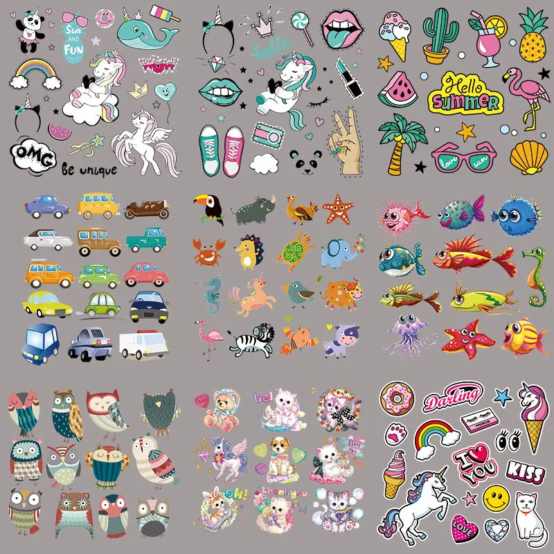 HUAMJ Kids Cartoon Mini Car Customized LOGO Plastisol Ink Label Film Heat Transfers For T-Shirts