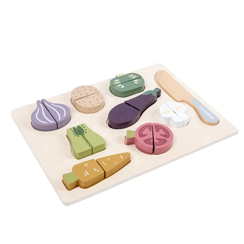Montessori Educational Toys Kitchen Wooden Vegetables Set Toy Cutting Toys For fruits Kids child