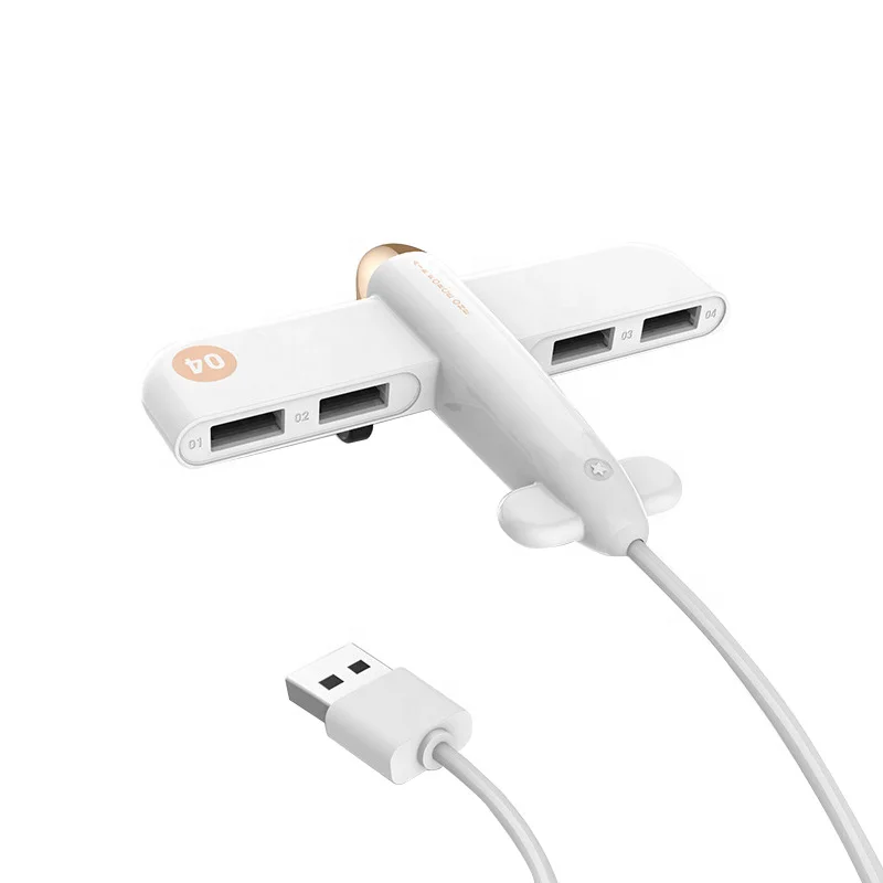 High Quality Creative Product USB extension  USB 2.0 Adapter Hub 4 Ports Charging 308 airplane Electronic USB hub