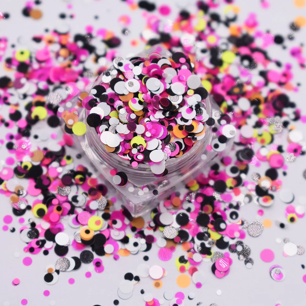 Hot selling all occasion PET material glitter new chunky dots mixes glitter for nail art and decoration