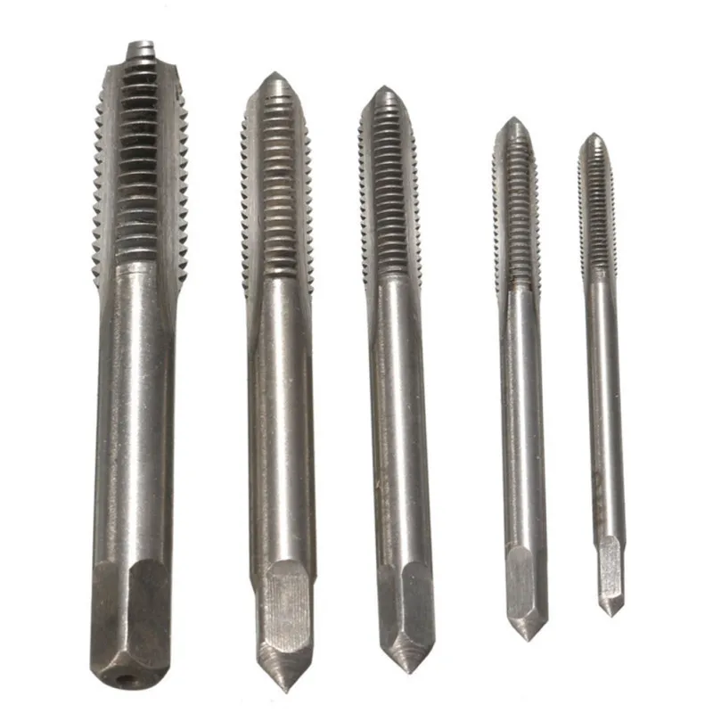 HSS M3 M4 M5 M6 M8 Machine Spiral Point Straight Fluted Screw Thread Metric Plug Hand Tap Drill Set Hand Tools